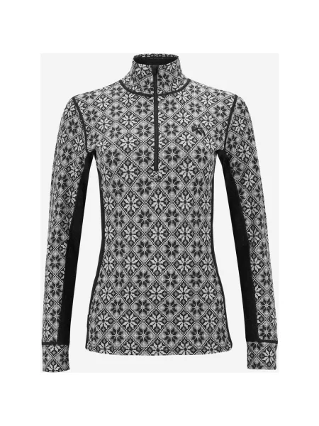 Koszulka Kari Traa Rose Half-Zip czarny długi rękaw S biały