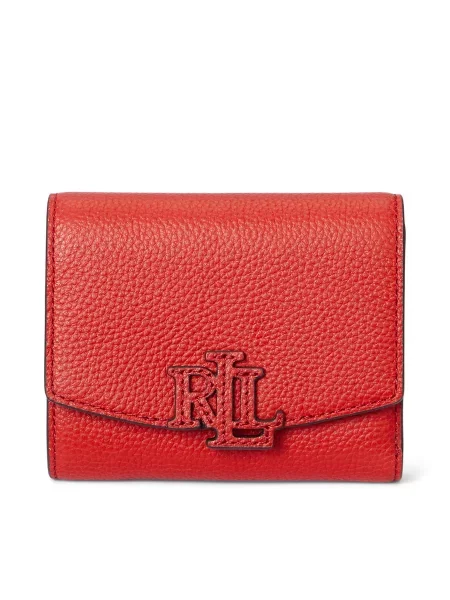 Кожен портфейл Lauren Ralph Lauren черно червено