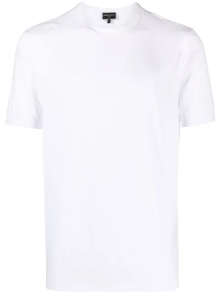 Tricou Giorgio Armani cu decolteu rotund alb