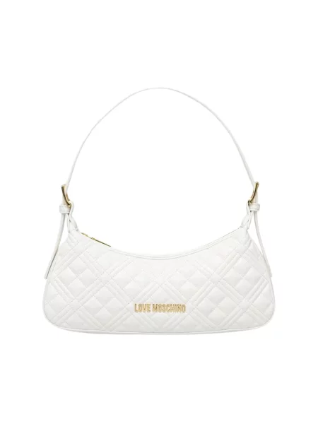 Love Moschino torebka bagietka z imitacji skóry biała