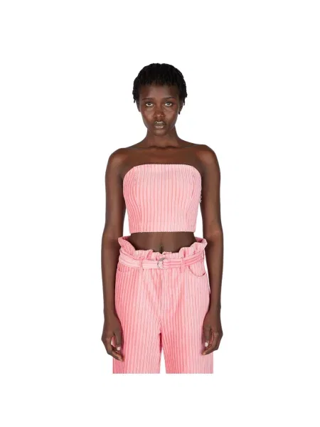 Top Simon Miller sztruksowy bez ramiączek różowy