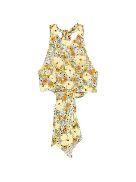 Top Alemais cu model floral galben