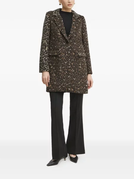 Palton Morgan cu imagine cu model leopard negru