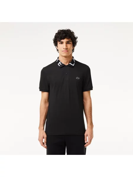 Lacoste Polo Active Slim Fit Z Nadrukiem czarny