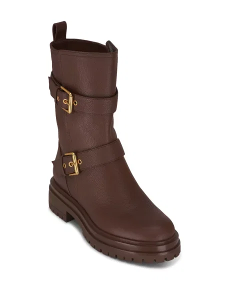 Botine Gianvito Rossi din piele biker maro