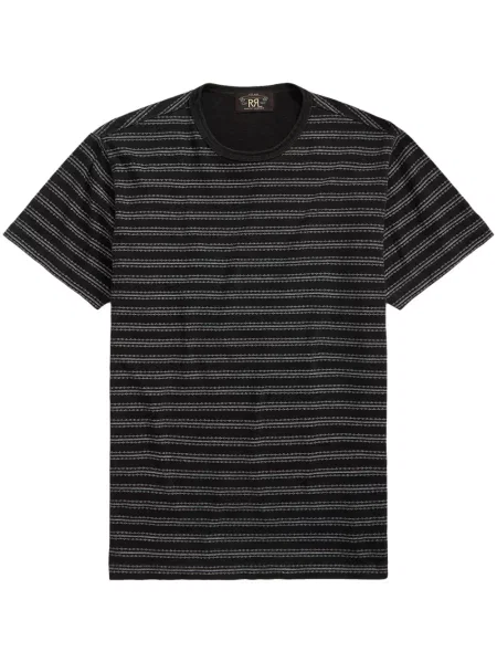 Tricou Ralph Lauren Rrl cu dungi cu imagine negru