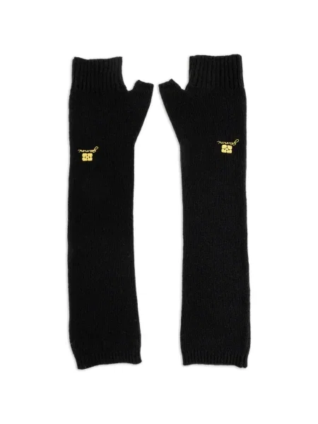 Mănuși Ganni cu broderie negru