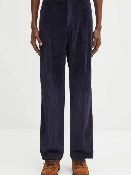 Paul Smith pantaloni de catifea cord bleumarin drept