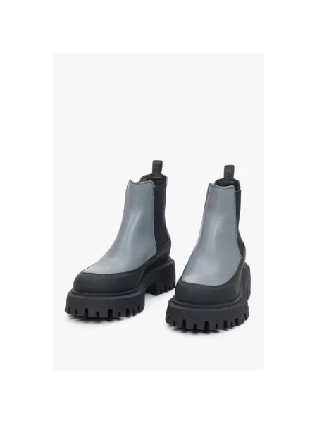 Кожаные ботинки челси Estro серые