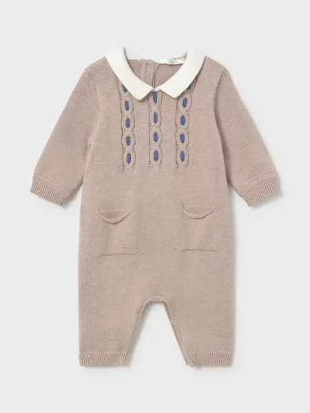 Mayoral Newborn kombinezon za bebe s pamukom bež