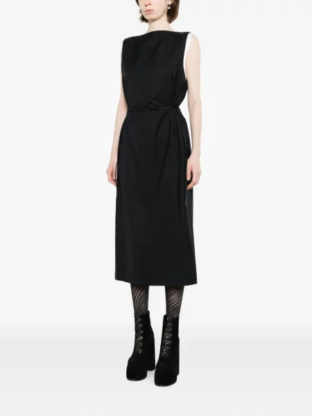 Cu centură rochie Less fără mâneci negru