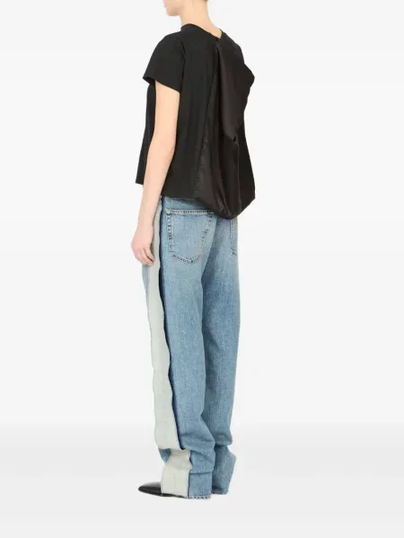 Tricou Mm6 Maison Margiela din satin negru