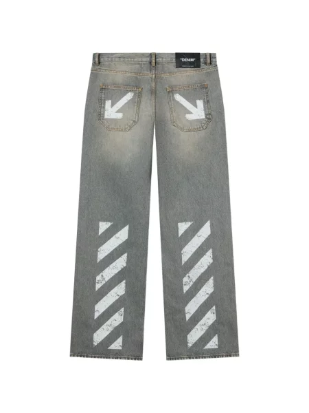 Blugi cu picior larg Off-white alb