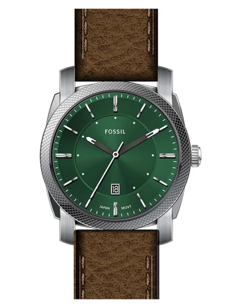 Fossil ceas barbati argintiu verde