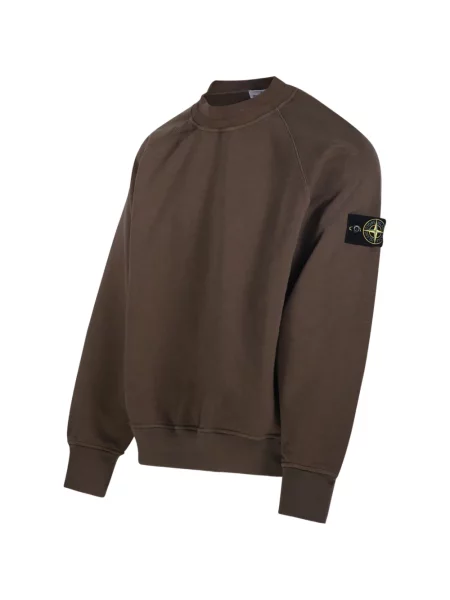 Hanorac din fleece Stone Island din fleece cu strasuri maro