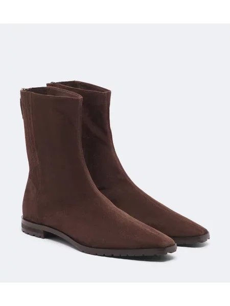 Buty do kostki Aquazzura zamszowe brązowe