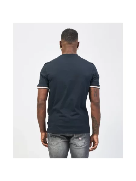 BOSS t-shirt granatowy gładki niebieska