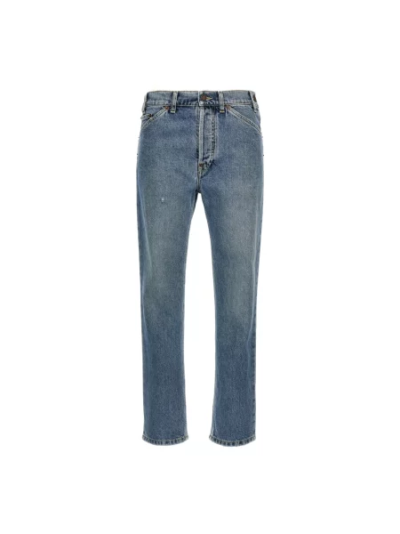 Proste jeansy Moschino z 5 kieszeniami niebieskie