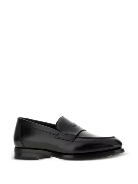 Pantofi loafer Santoni din piele negru