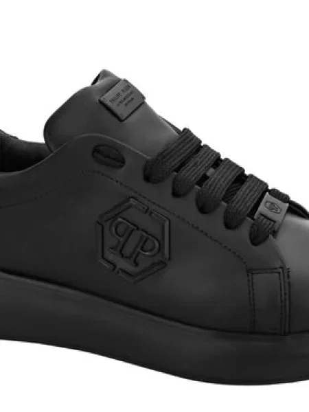Kožené tenisky Philipp Plein Lo-Top čierna