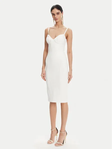 Elisabetta Franchi Коктейлна рокля бял