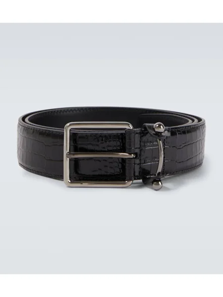 Curea Christian Louboutin din piele negru