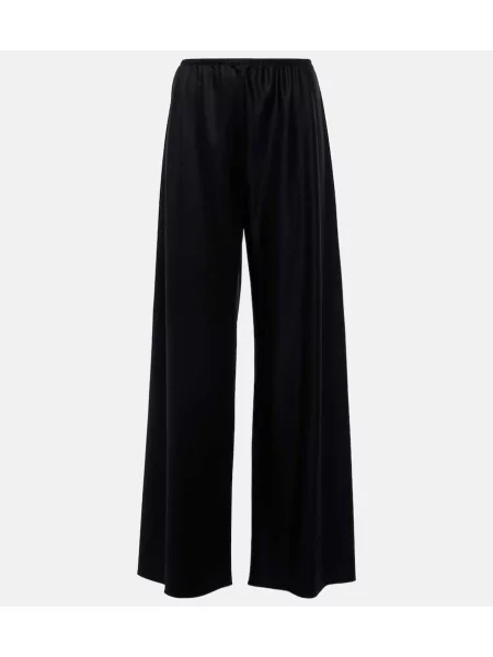 Pantaloni The Row de lână negru