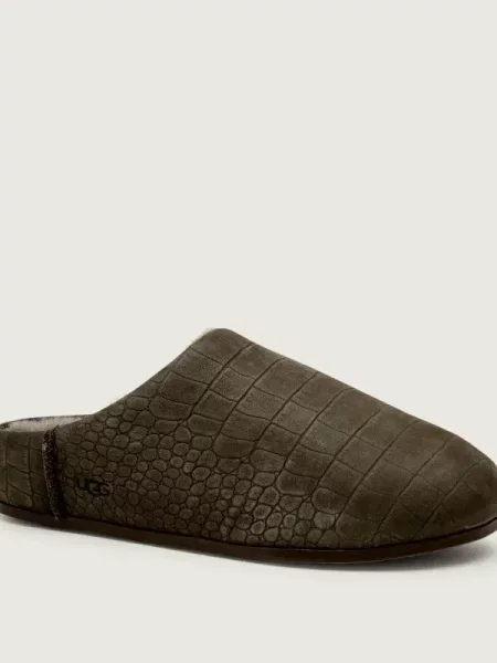 UGG papuci din nubuc W Elea Embossed Slip-On gri