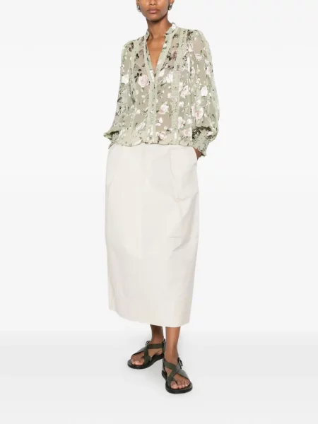 Bluză Alice + Olivia cu model floral cu imagine verde
