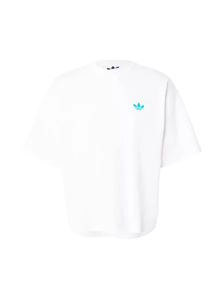 ADIDAS ORIGINALS Tricou cyan / verde deschis / portocaliu alb