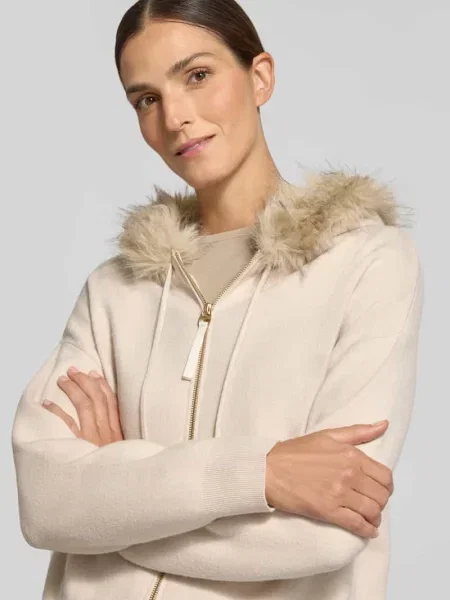 Kardigan rozpinany o kroju relaxed fit z mieszanki Christian Berg Woman beżowy