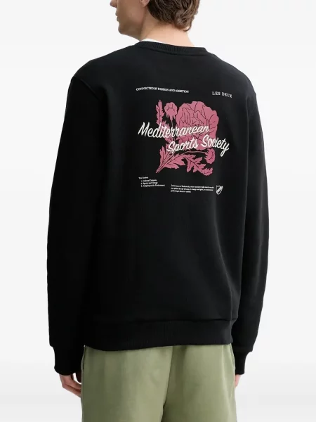Hanorac crewneck Les Deux cu imagine negru