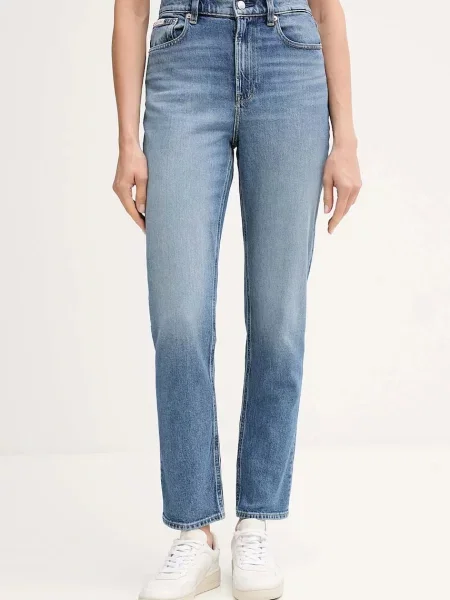 Calvin Klein Jeans jeansy high waist niebieskie