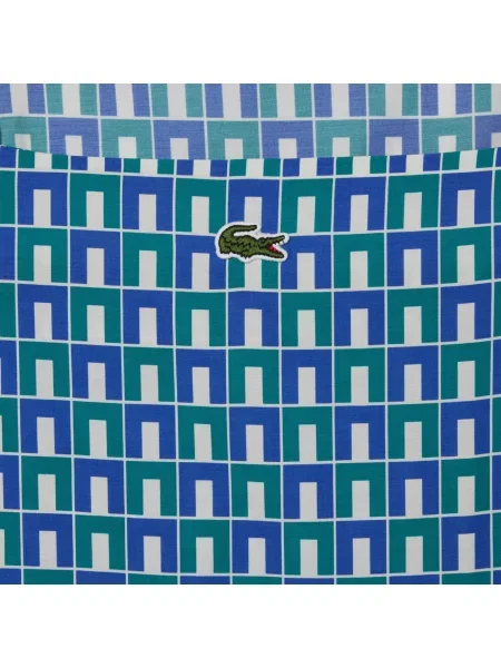 Lacoste Sukienka Monogram Na Ramiączkach Straight Fit zielona
