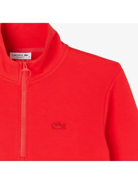 Lacoste Bluza Half Zip Regular Fit czerwona