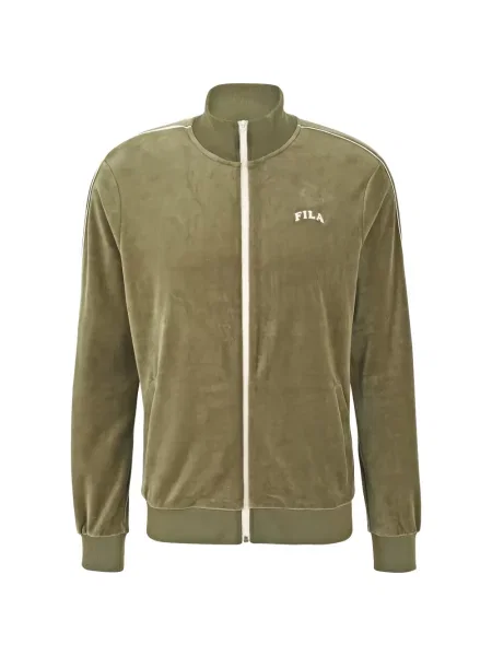 Pulover Fila din velur cu dungi verde
