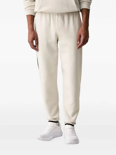 Pantaloni Under Armour din fleece alergare cu autograf alb