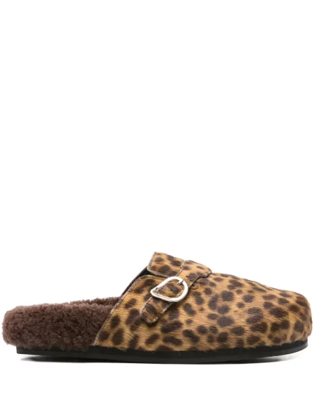 Papuci tip mules Ancient Greek Sandals cu imagine cu model leopard maro