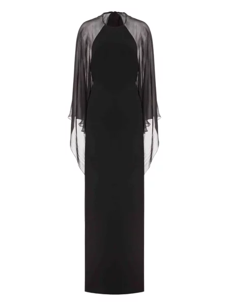 Rochie maxi Alberta Ferretti transparente de costum negru