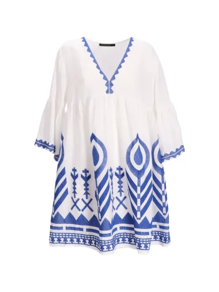Rochie mini Greek Archaic Kori cu decolteu în V alb