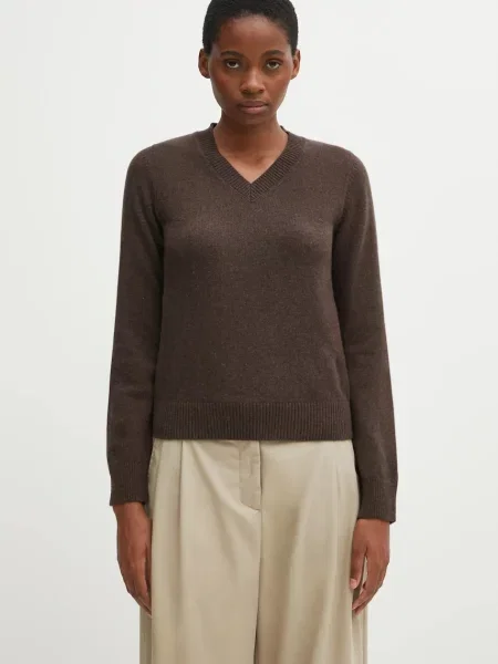 Maison Margiela pulóver gyapjúkeverékből barna