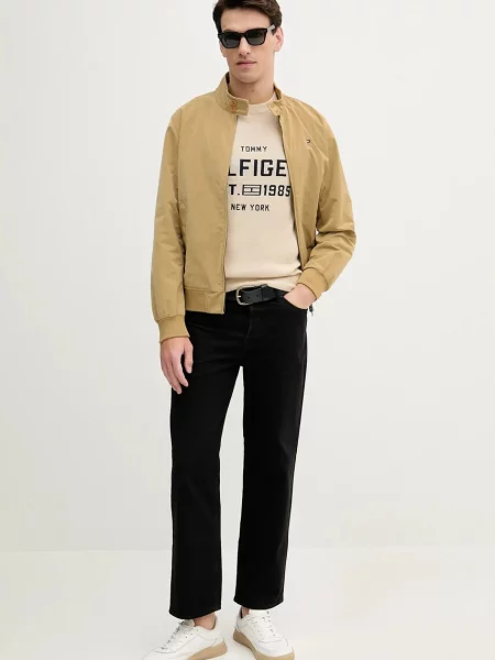 Tommy Hilfiger kurtka zielony przejściowa beżowa