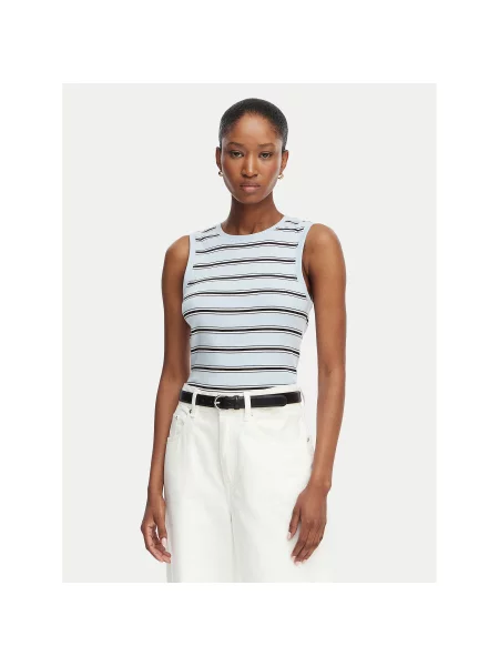 Tommy Hilfiger Felső Multistripe Slim Fit kék
