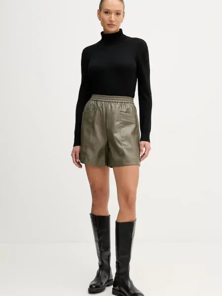 Шорти United Colors of Benetton однотонні висока посадка зелений