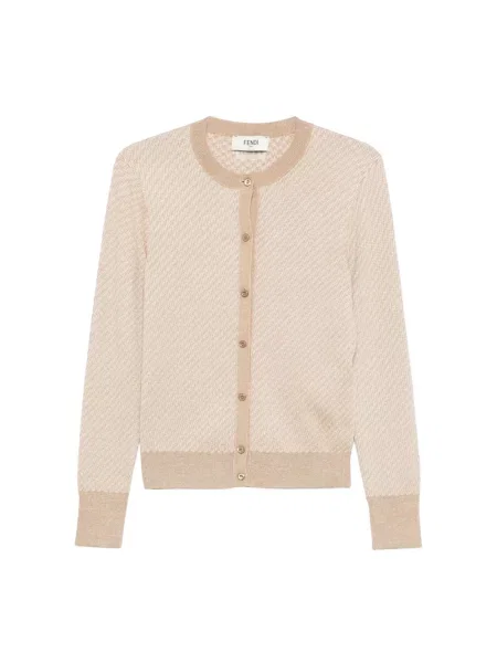 Kardigan Fendi wełniany beżowy