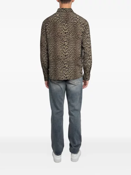 Риза Zadig&voltaire с принт с леопардов принт кафяво