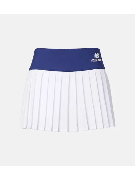 Jersey pliszírozott rakott szoknya Miu Miu fehér