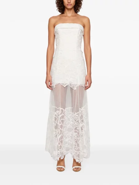 Rochie maxi Simkhai din dantelă fără bretele alb