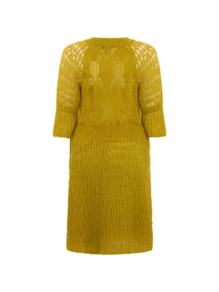 Rochie midi Alberta Ferretti tricotate galben