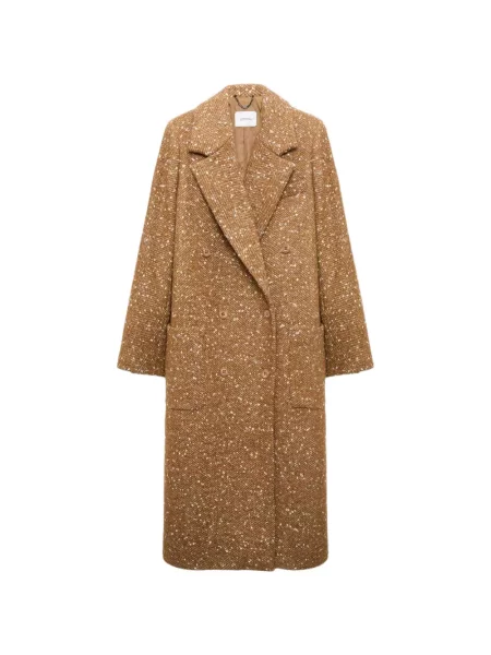 Palton Dorothee Schumacher din tweed cu două rânduri de nasturi maro